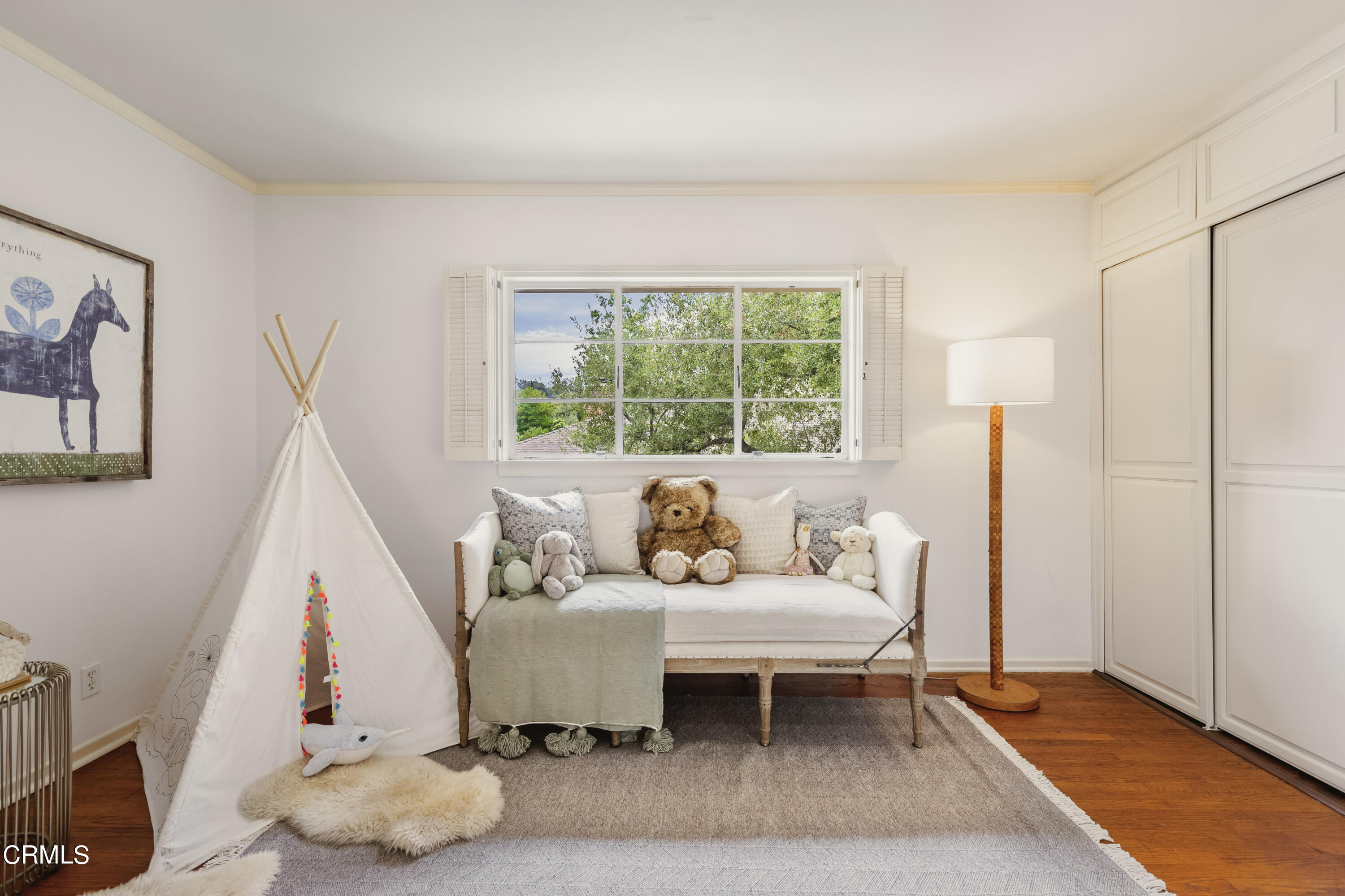 1100 Hermosa Road Pasadena, CA 91105 - Photo 12 of 17 a living room with furniture and a wooden floor