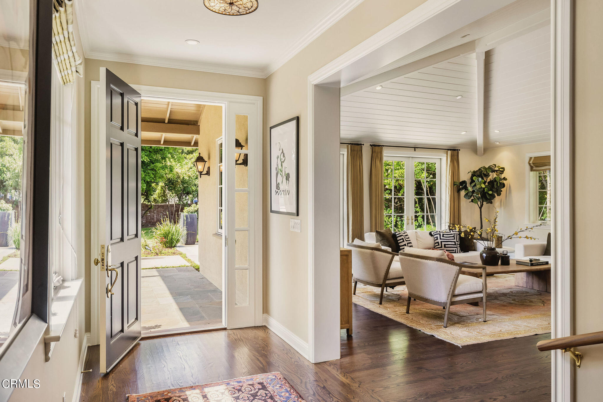 1100 Hermosa Road Pasadena, CA 91105 - Photo 2 of 17 a living room with furniture and a floor to ceiling window