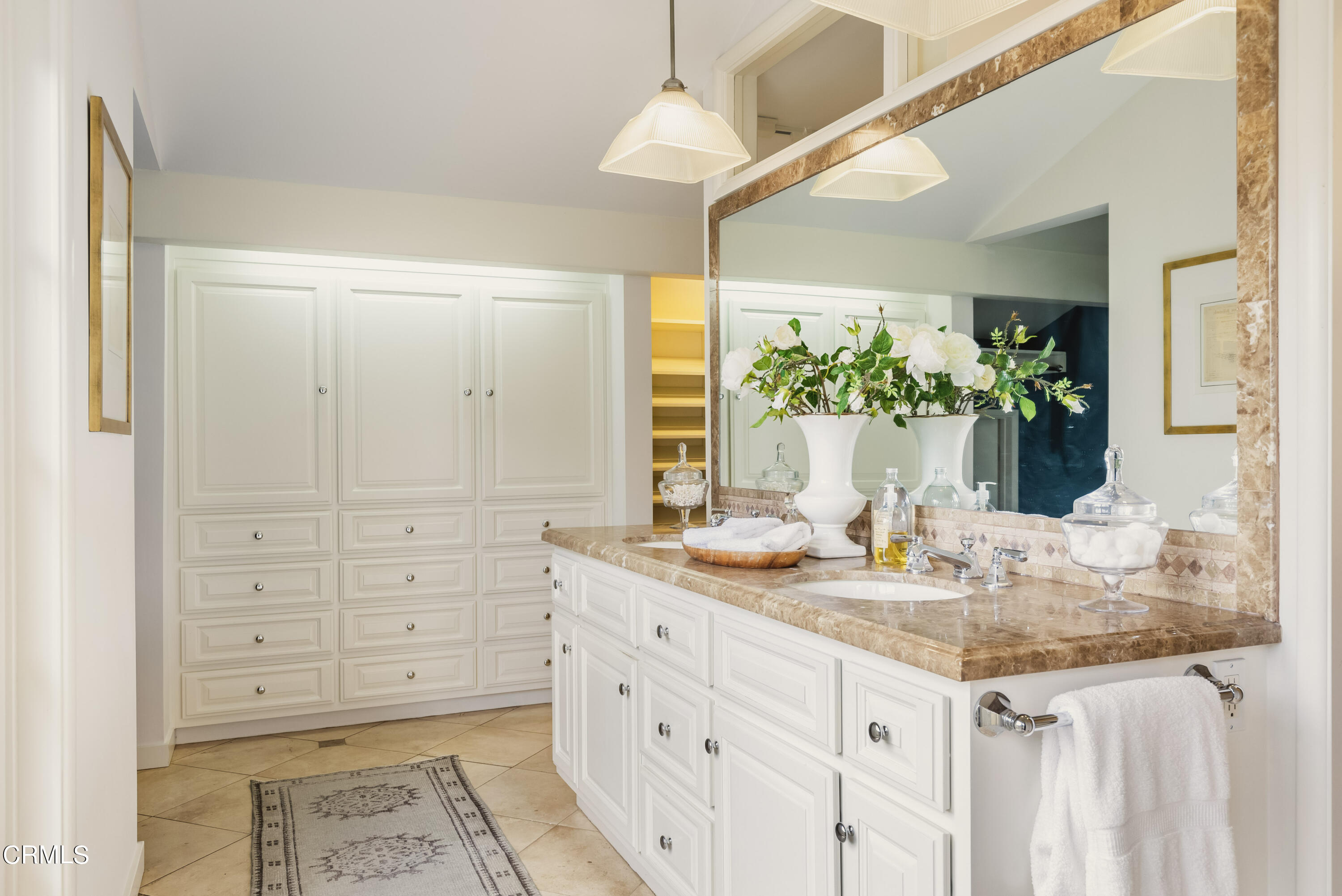1100 Hermosa Road Pasadena, CA 91105 - Photo 7 of 17 a bathroom with a granite countertop sink and a mirror