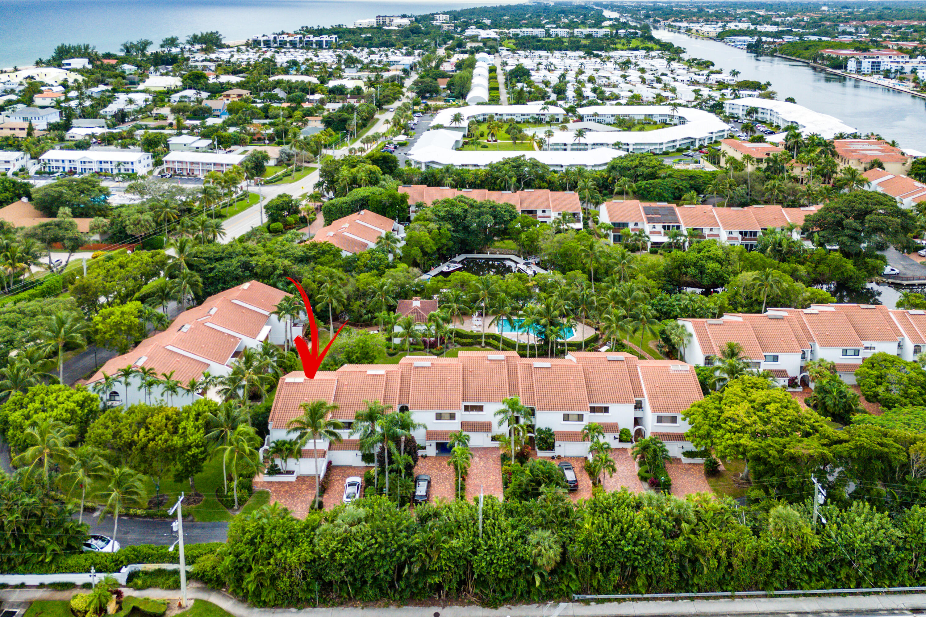 5578 North Ocean Boulevard, Unit 28F Ocean Ridge, FL 33435 - Photo 45 of 47 an aerial view of residential houses with outdoor space and street view