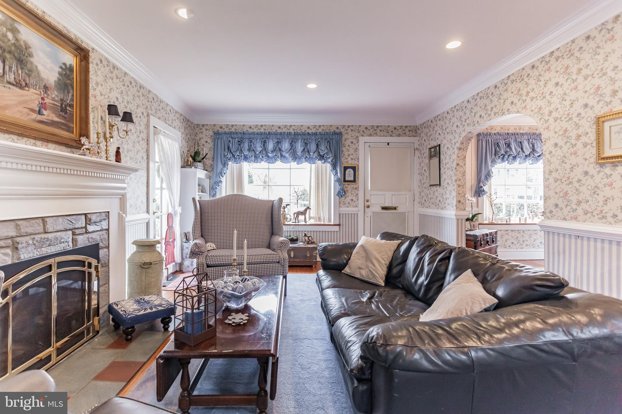 316 Chestnut Street Haddonfield, NJ 08033 - Photo 5 of 30 a living room with furniture and a fireplace