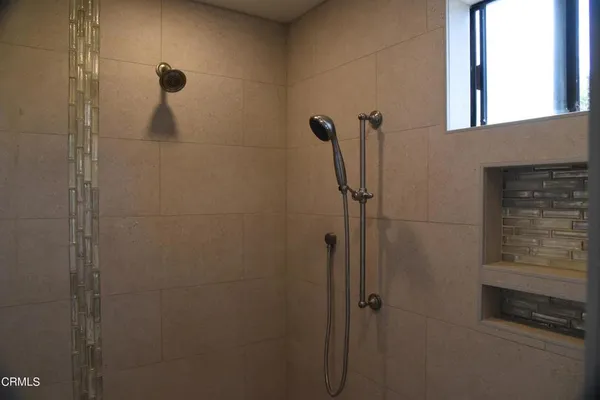 a bathroom with a shower