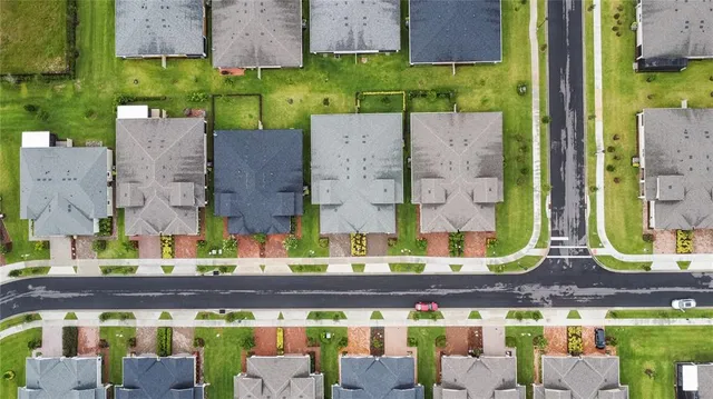 an aerial view of multiple house