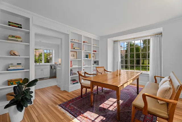a room with furniture and a potted plant