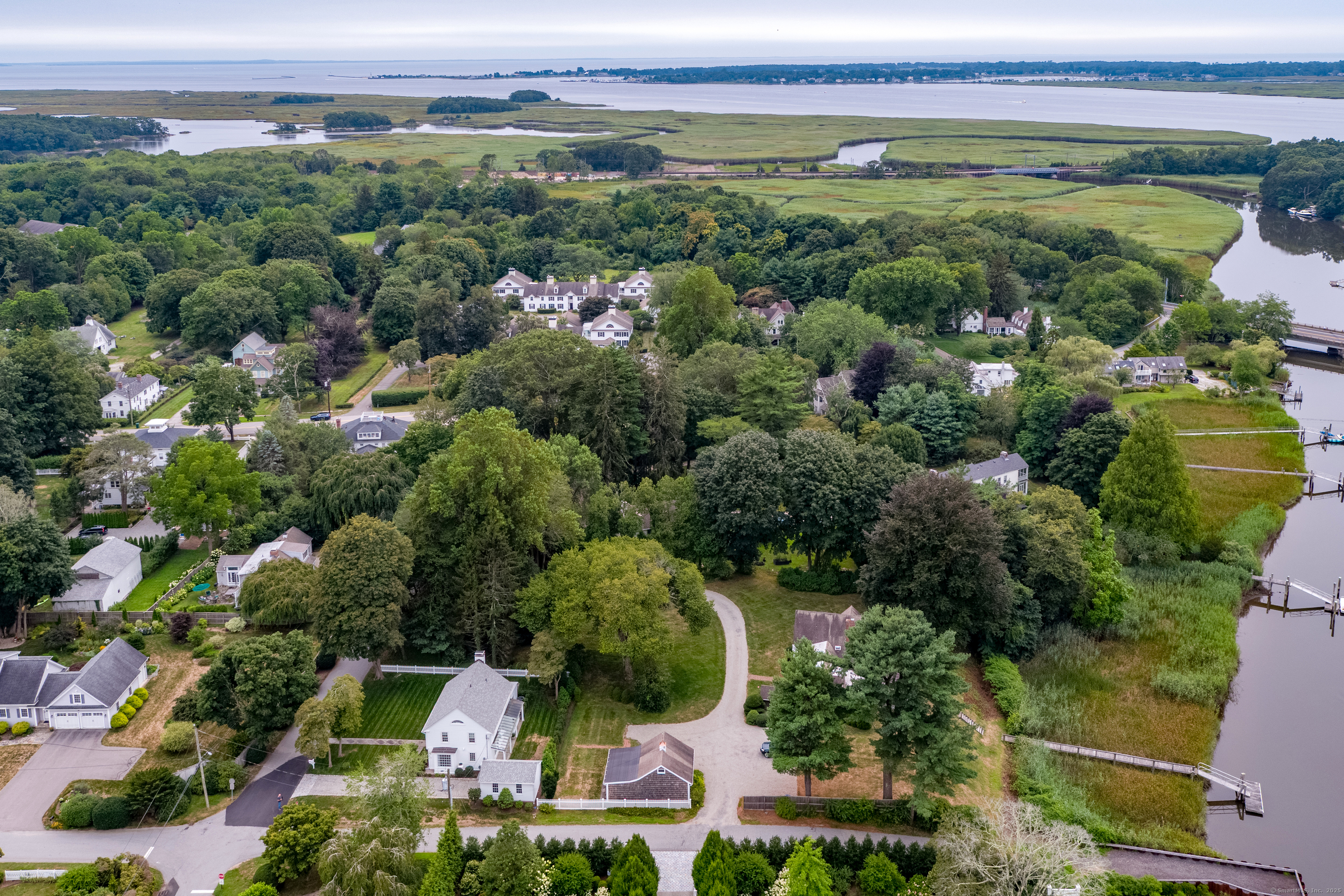 8 Lieutenant River Lane Old Lyme, CT 06371 - Photo 2 of 38 an aerial view of a city and lake view