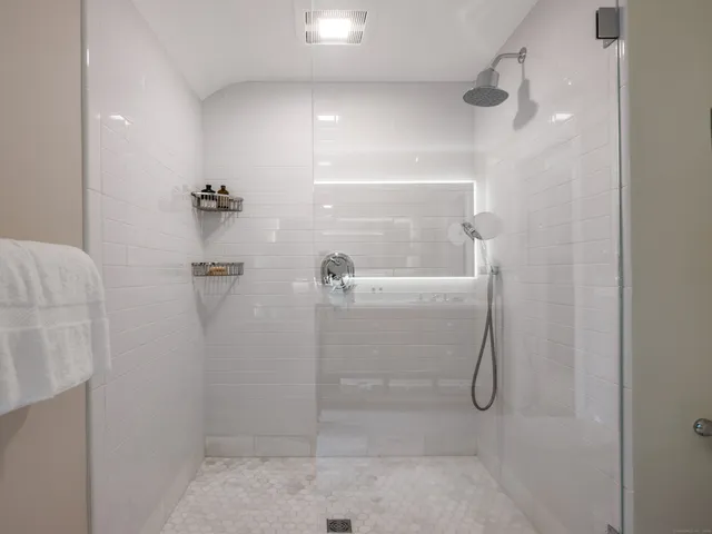 a bathroom with a shower