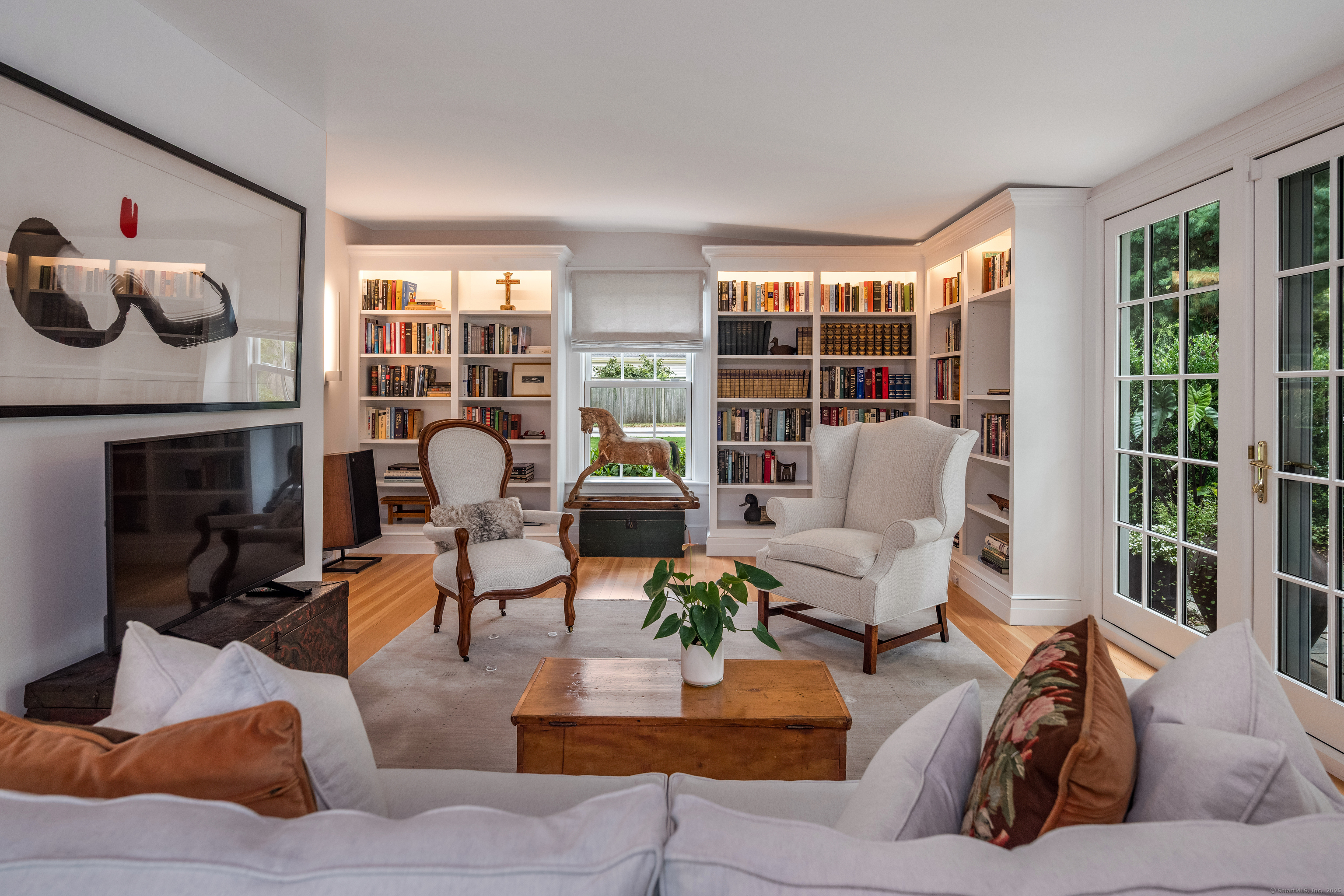8 Lieutenant River Lane Old Lyme, CT 06371 - Photo 7 of 38 a living room with furniture and a fireplace