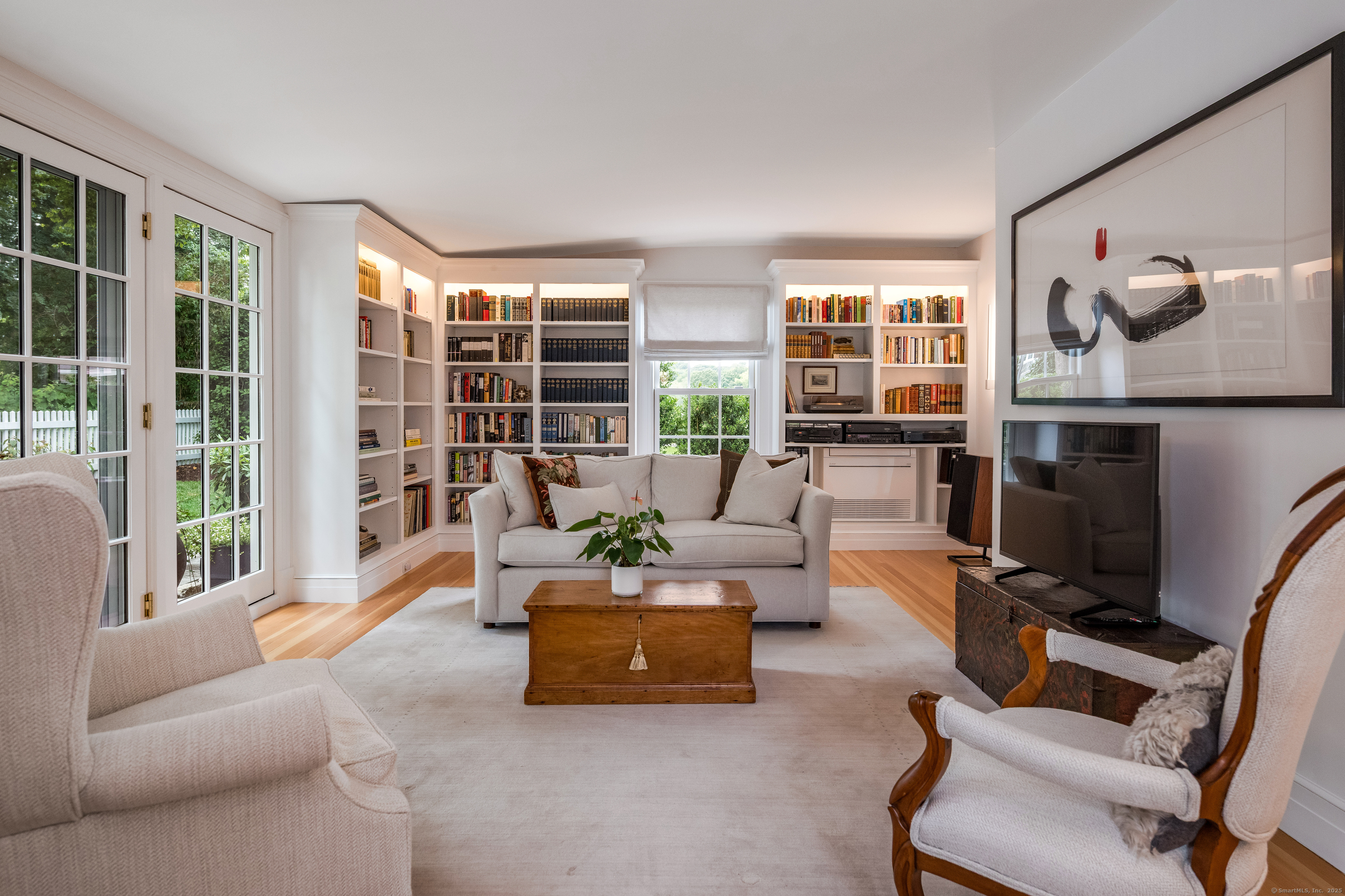 8 Lieutenant River Lane Old Lyme, CT 06371 - Photo 9 of 38 a living room with furniture and a floor to ceiling window