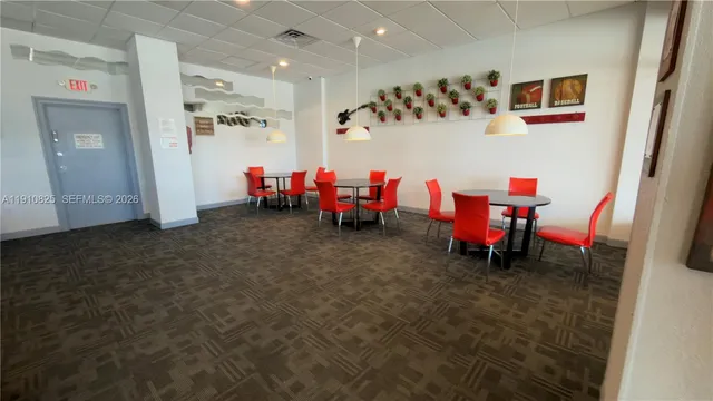 a view of a room with furniture