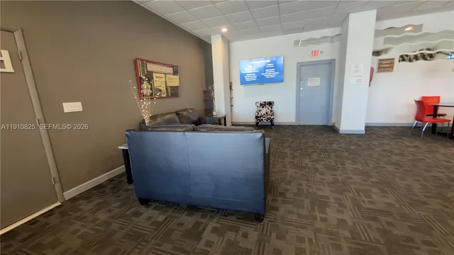 a room with a cabinets