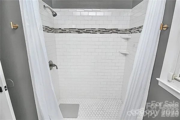 a close up of a shower