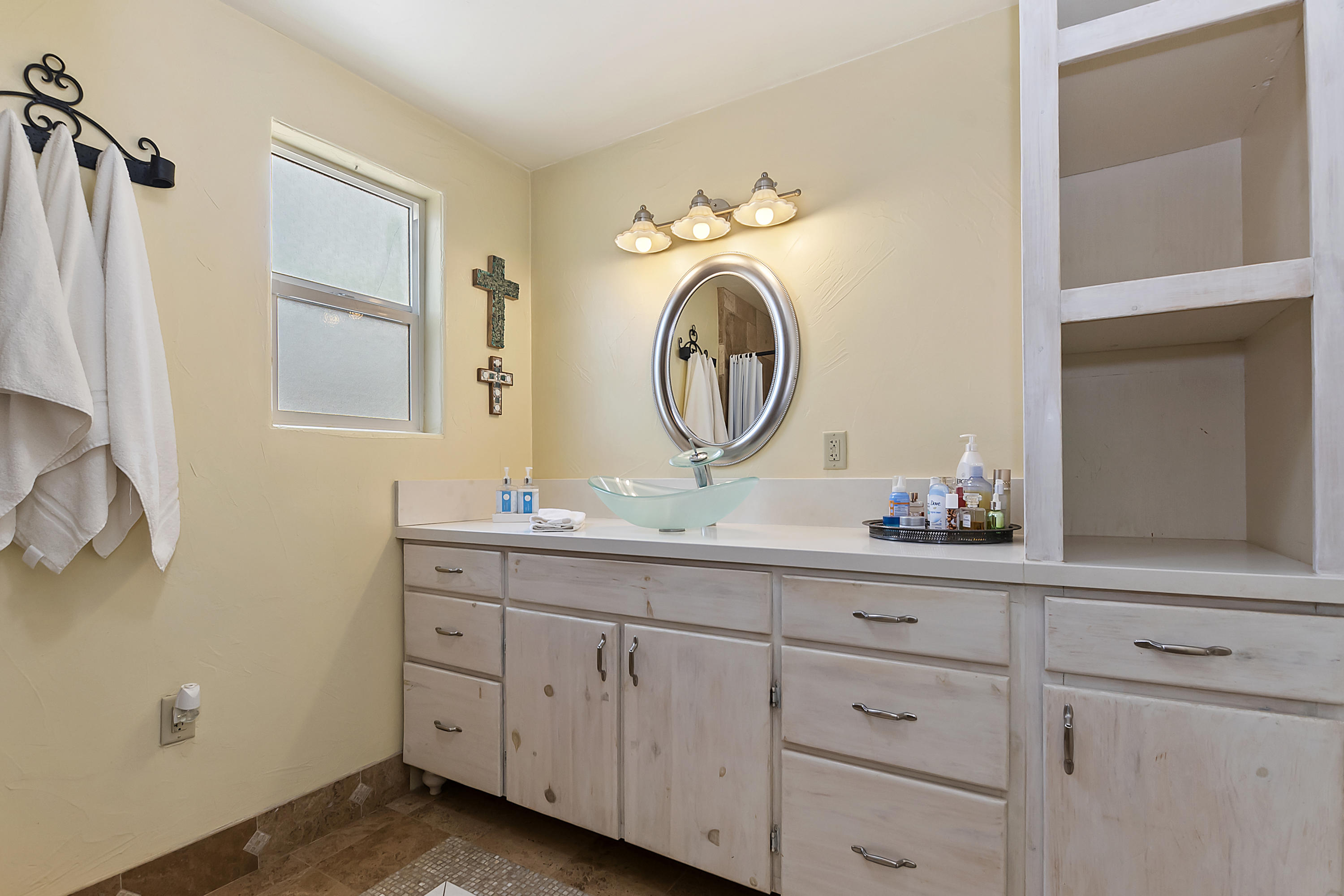 73315 Helms Road Desert Hot Springs, CA 92241 - Photo 23 of 41 a bathroom with a sink and a mirror
