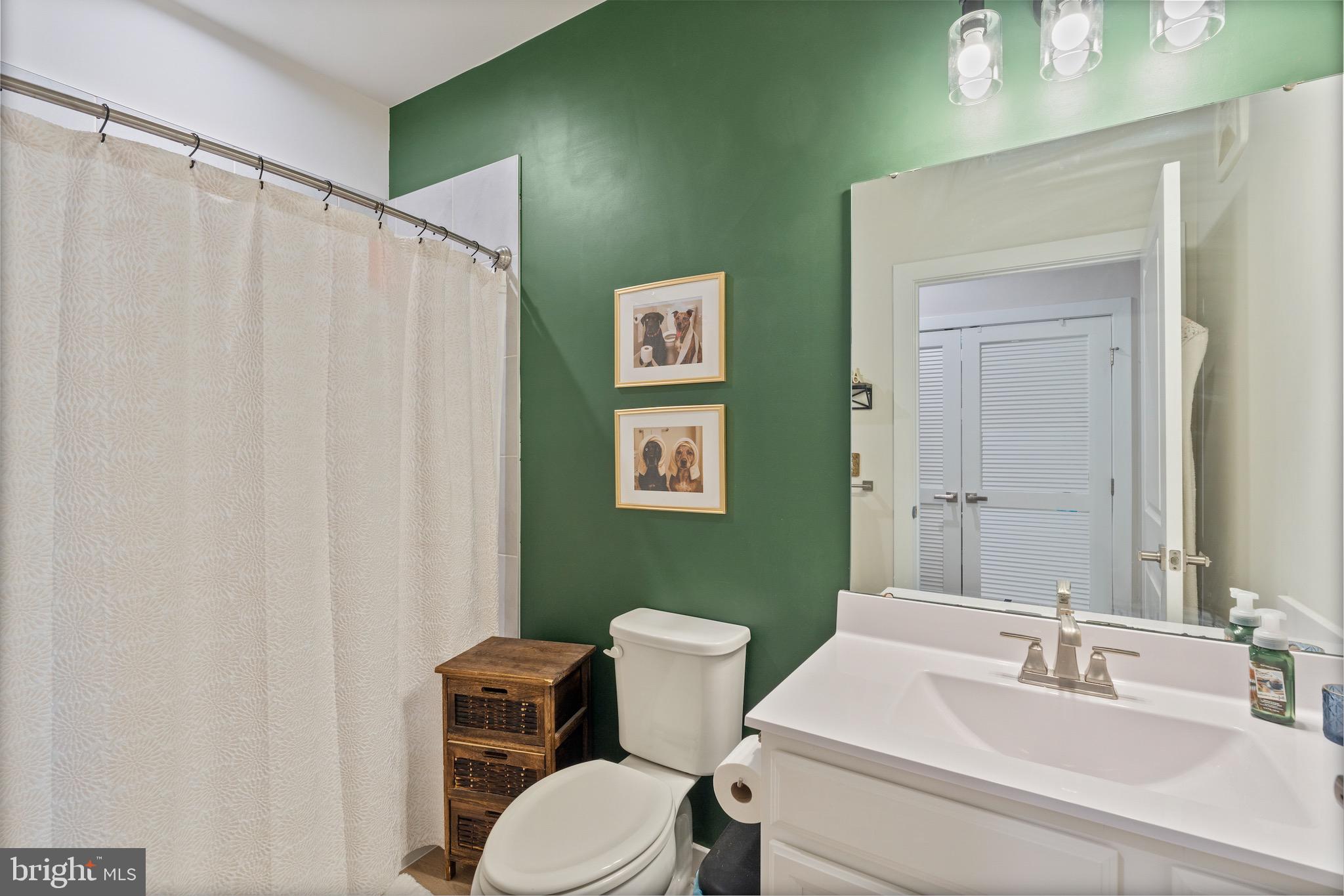 10411 Resort Road, Unit B Ellicott City, MD 21042 - Photo 23 of 36 a bathroom with a toilet a sink and a mirror
