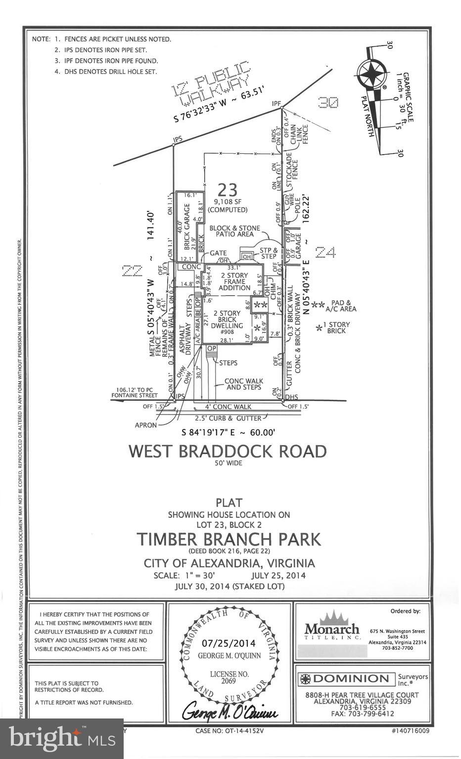 908 West Braddock Road Alexandria, VA 22302 - Photo 61 of 61 Plat