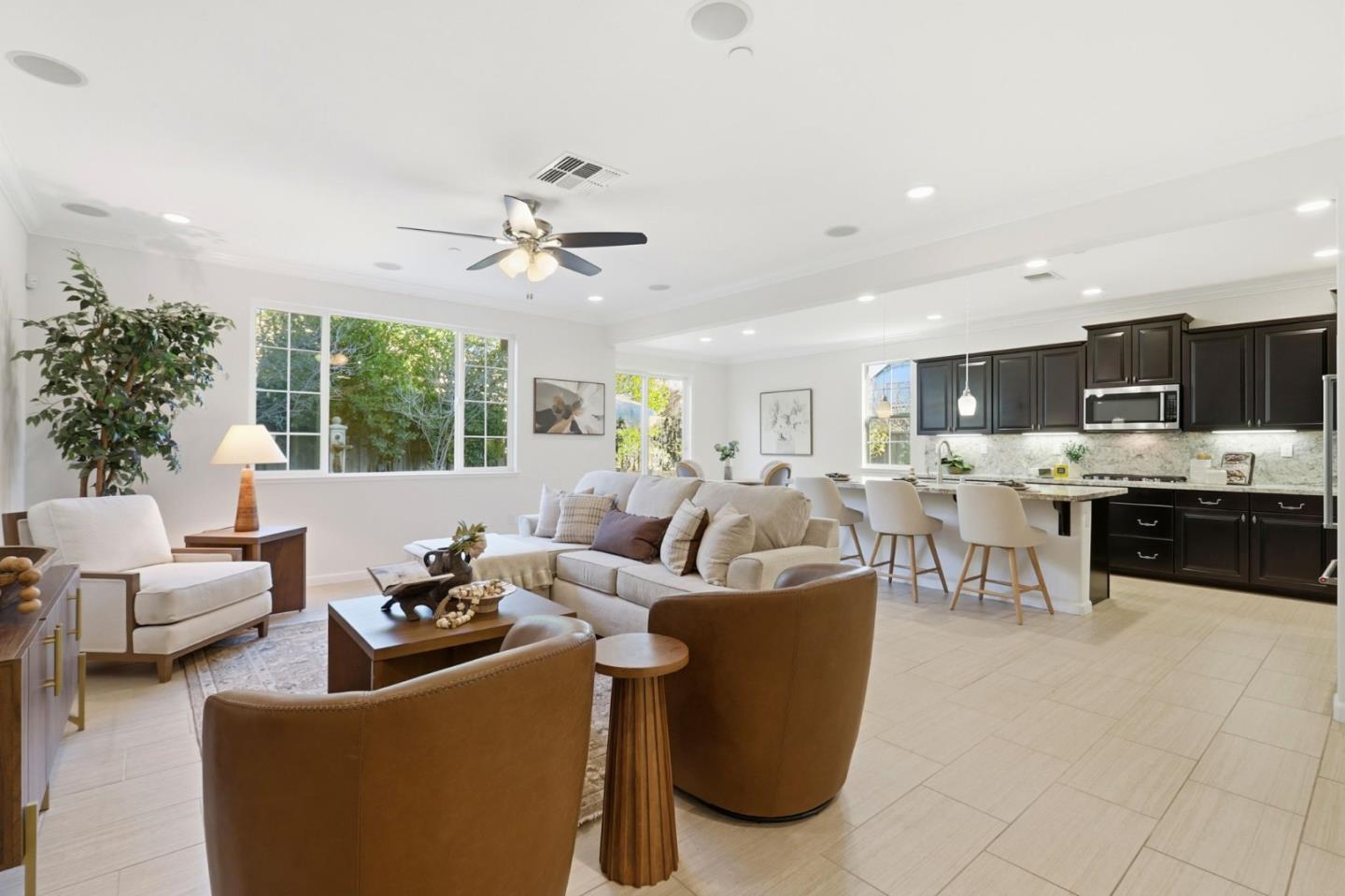18800 Paprika Drive Morgan Hill, CA 95037 - Photo 22 of 64 a living room with furniture kitchen view and a large window