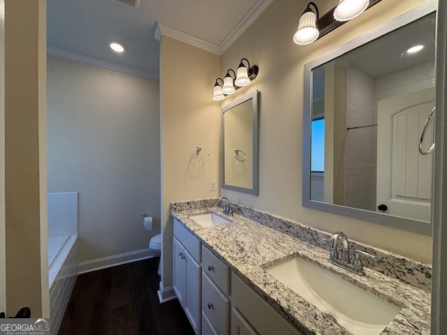 1234 Stapleton Acres Road Stapleton, GA 30823 - Photo 11 of 22 a bathroom with a granite countertop sink a large mirror and a shower