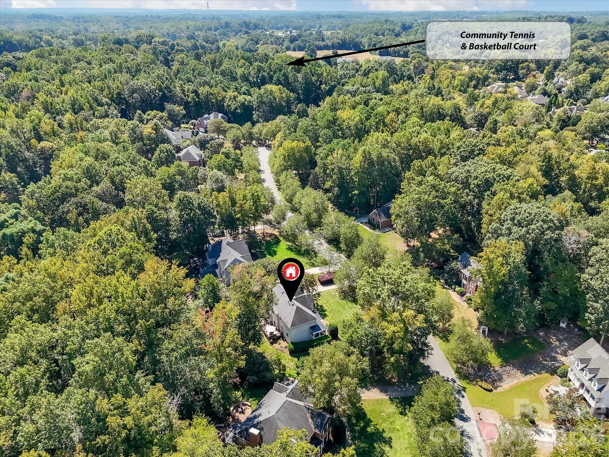 13446 Scanlan Way Davidson, NC 28036 - Photo 40 of 47 an aerial view of a house with a yard