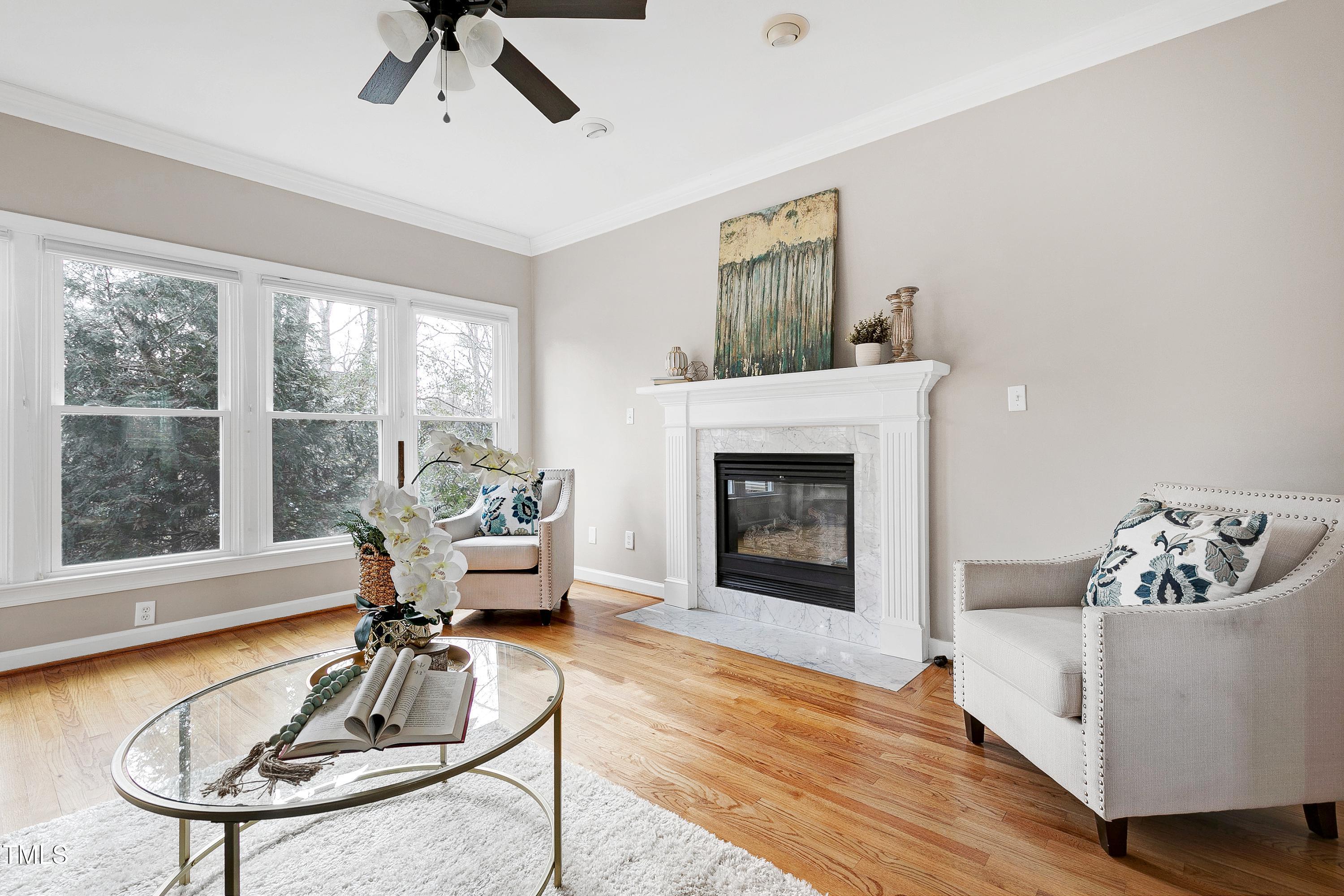 103 Sandy Hook Way Cary, NC 27513 - Photo 11 of 45 a living room with furniture and a fireplace