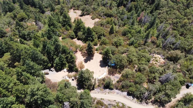 a view of a yard covered in snow