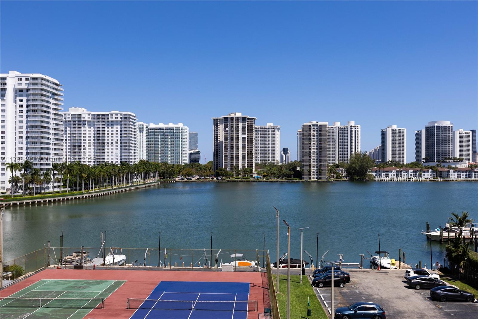 a view of city from a lake