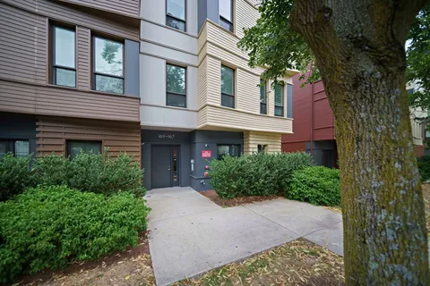 a front view of a building