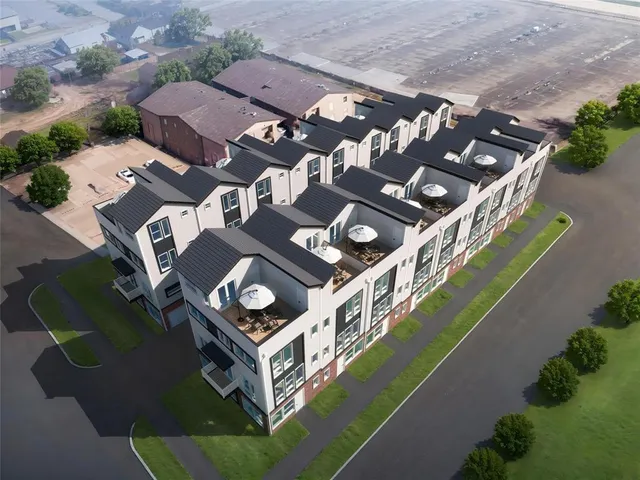 an aerial view of a house