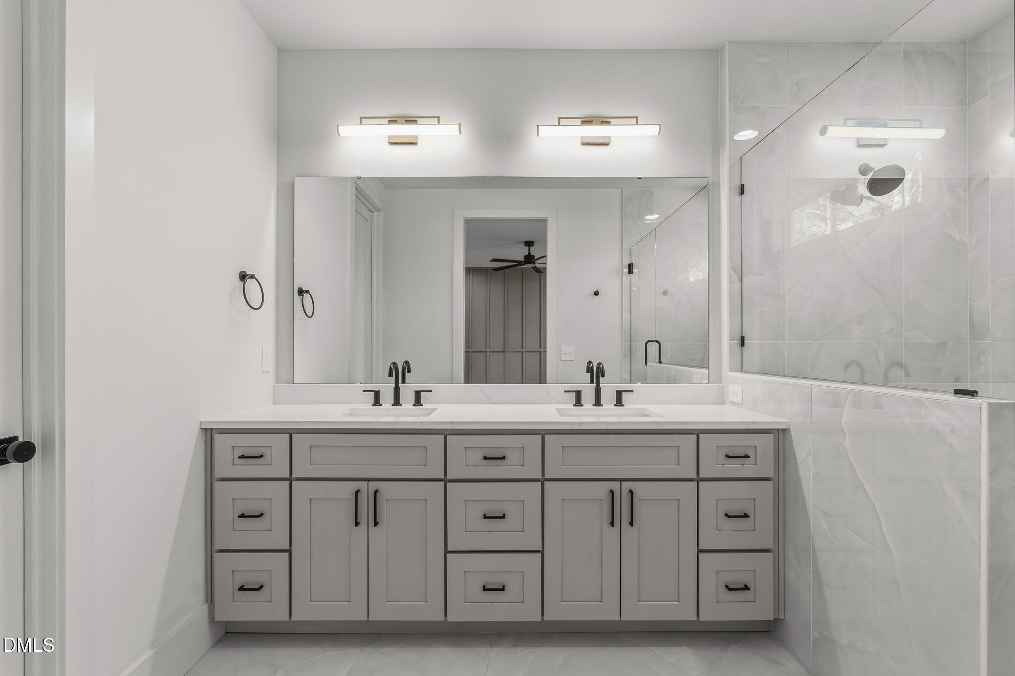 635 Conover Road, Unit B Durham, NC 27703 - Photo 28 of 48 a spacious bathroom with double sink and a mirror