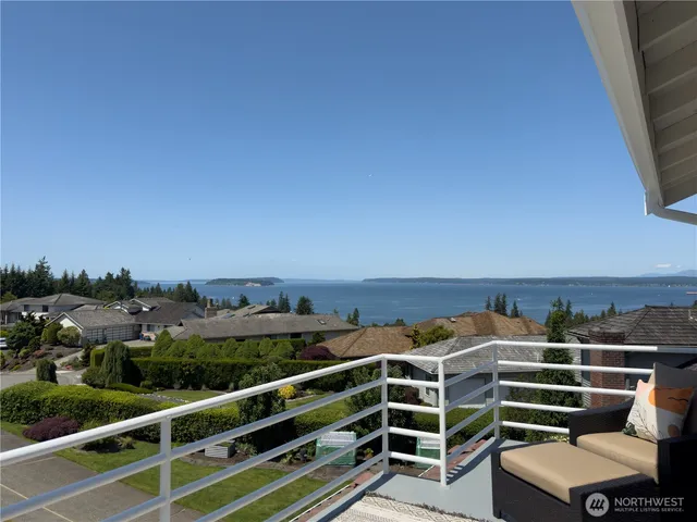 a view of a city from a balcony