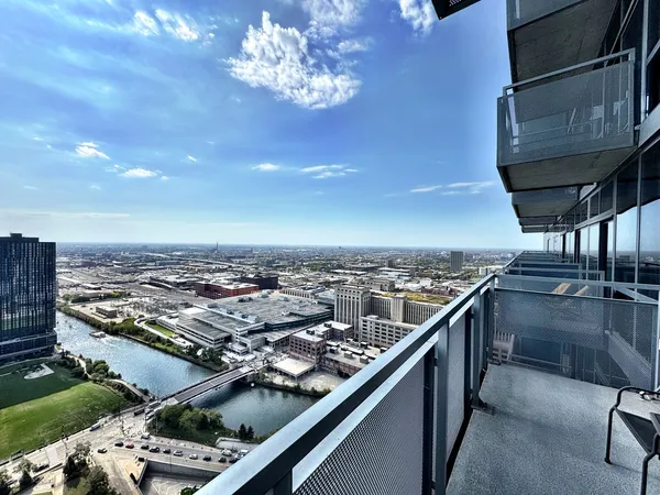 a view of a city from a terrace