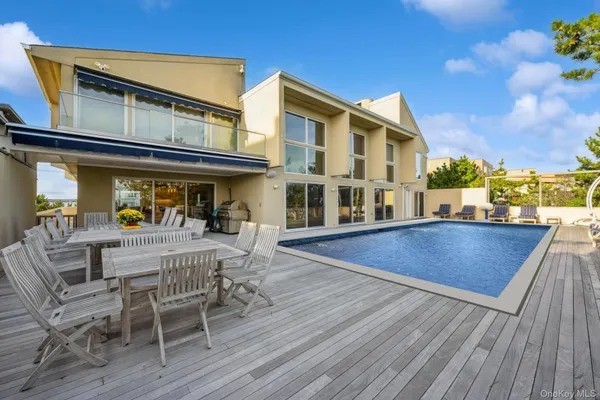 a view of a cafe with a table and chairs