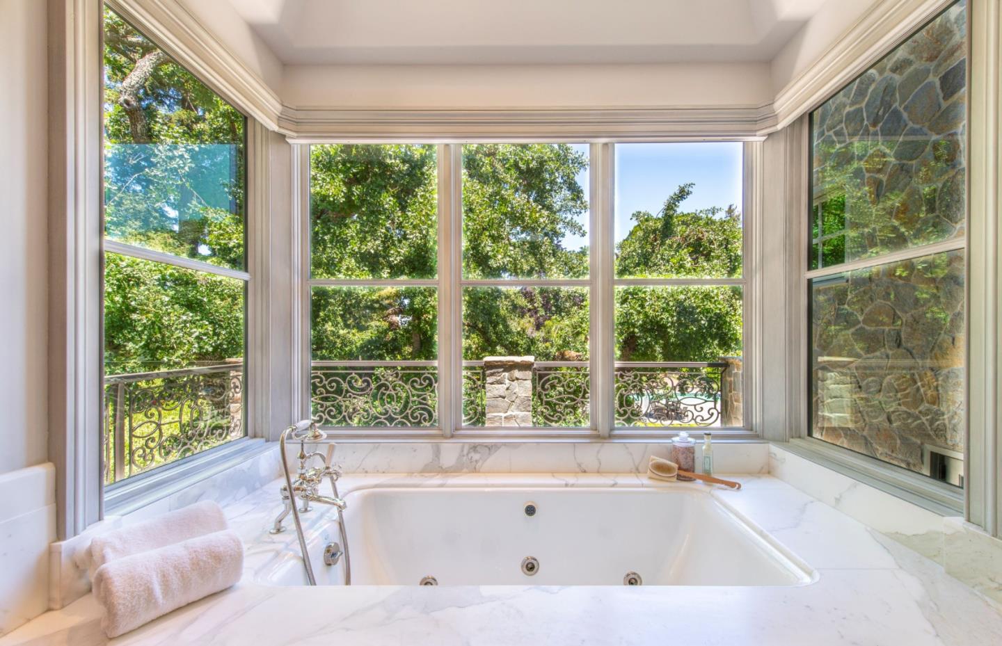 35 Ralston Road Atherton, CA 94027 - Photo 16 of 34 a bathroom with a bathtub and window