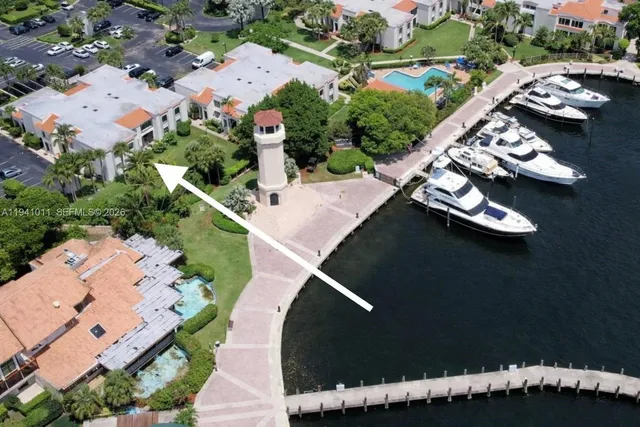 an aerial view of a house swimming pool and outdoor space