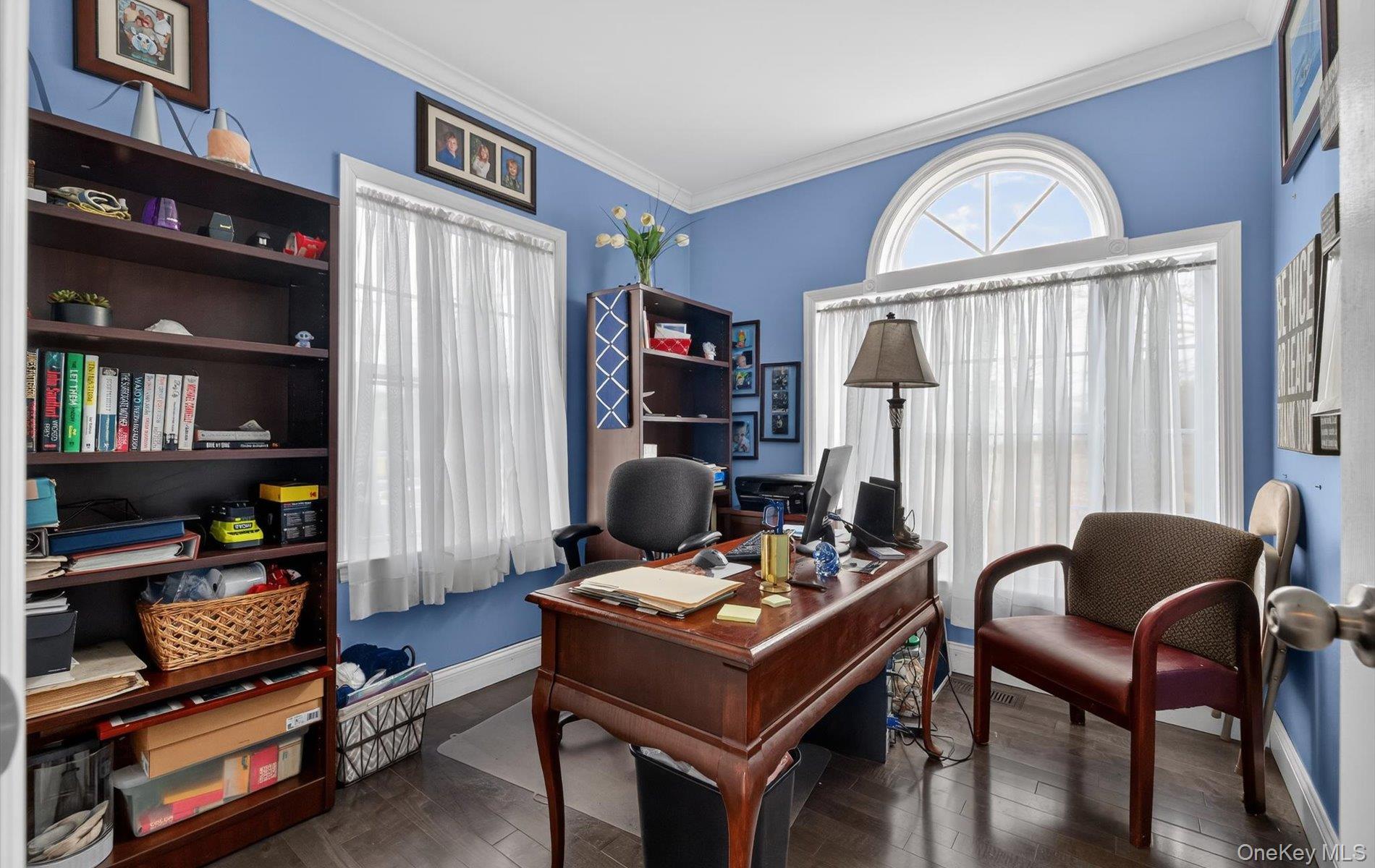 108 Awixa Avenue Bay Shore, NY 11706 - Photo 26 of 47 Office space with dark wood-style flooring and ornamental molding