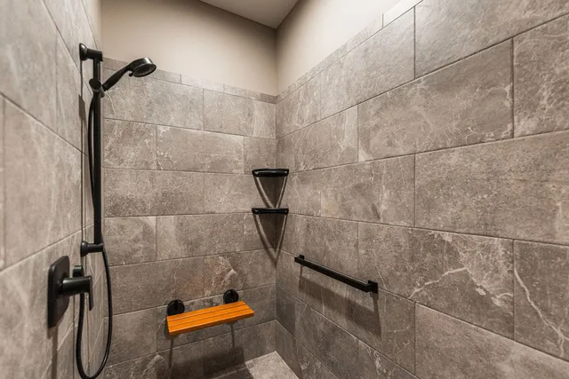 a bathroom with a shower