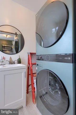 a utility room with a washer and dryer