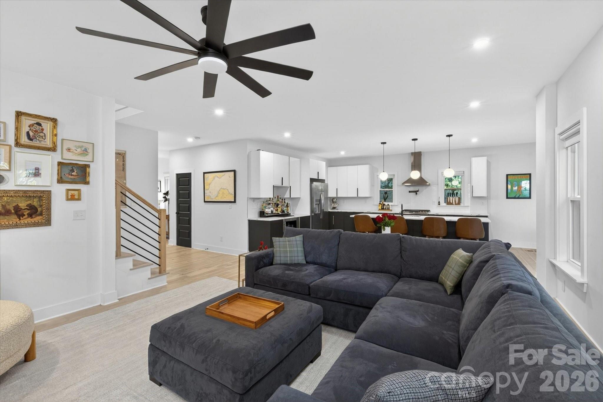 1608 Chippendale Road Charlotte, NC 28205 - Photo 18 of 46 a living room with furniture and kitchen view