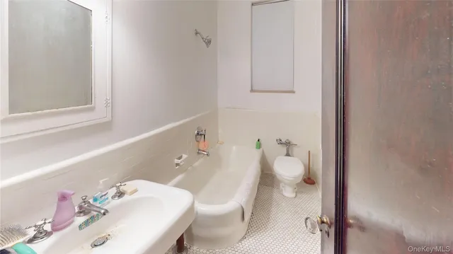 a bathroom with a sink and toilet