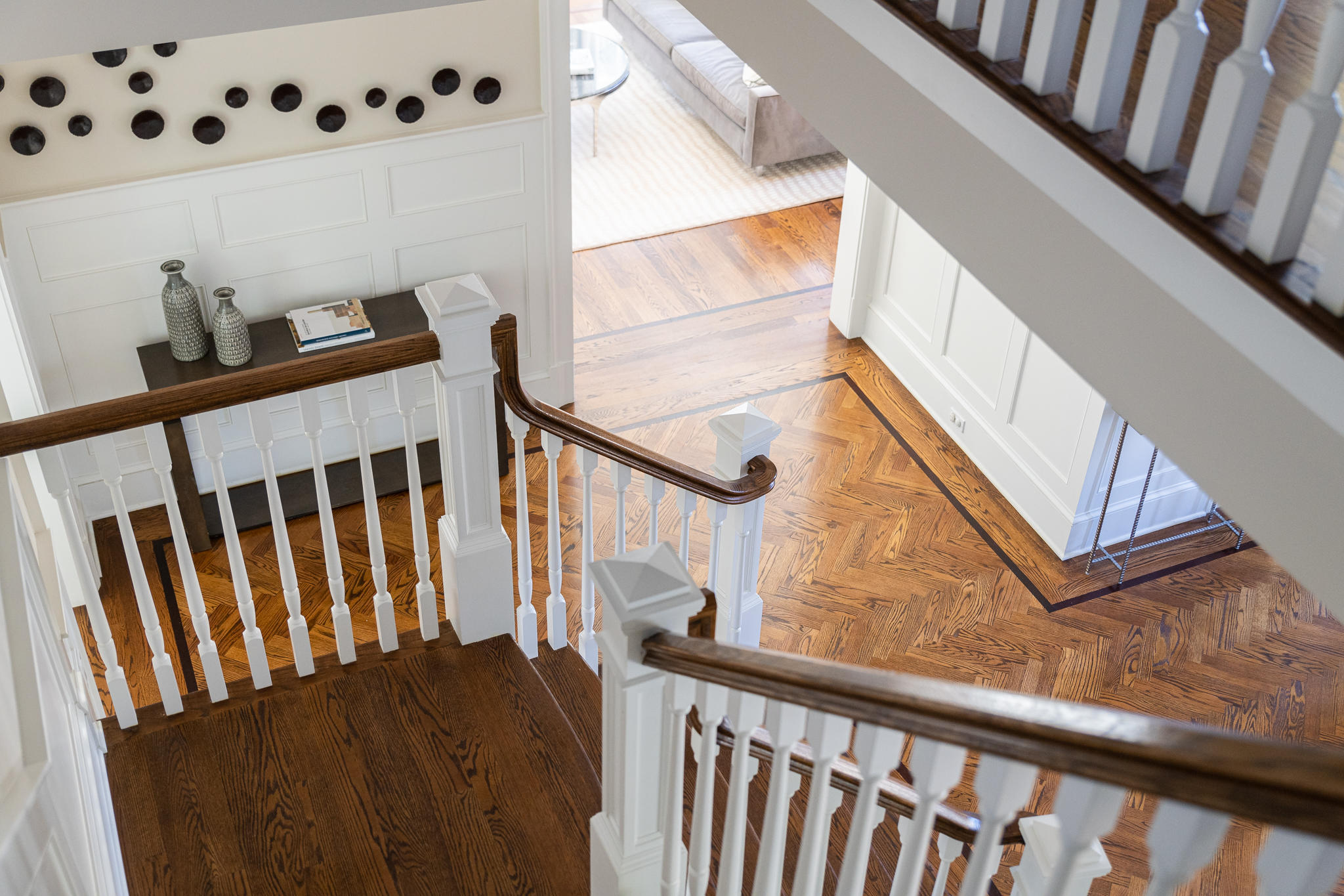 5 Gilliam Lane Riverside, CT 06878 - Photo 26 of 46 a view of staircase with lots of stuff and wooden floor
