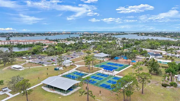 an aerial view of multiple house