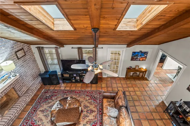 a living room with furniture