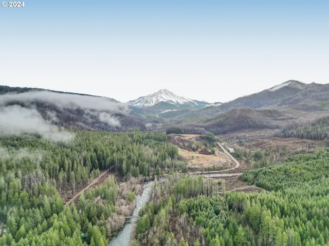 a view of a lush green hillside and a building