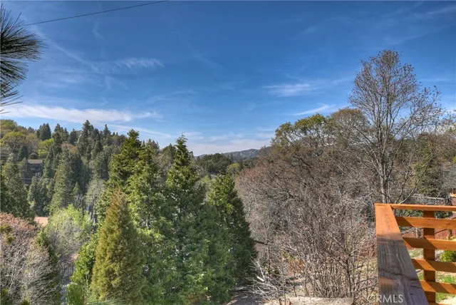 a view of a city with lush green forest