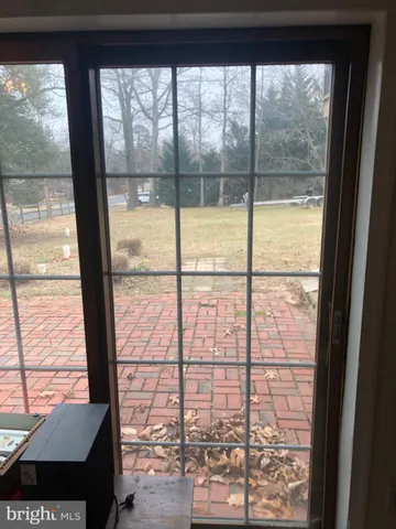 a view of a glass door