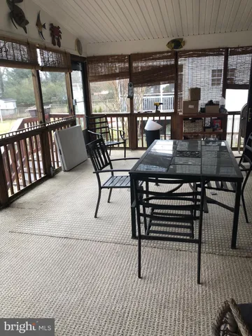 a dining space with furniture