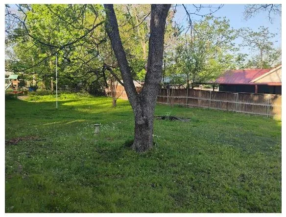 a view of a backyard with a garden