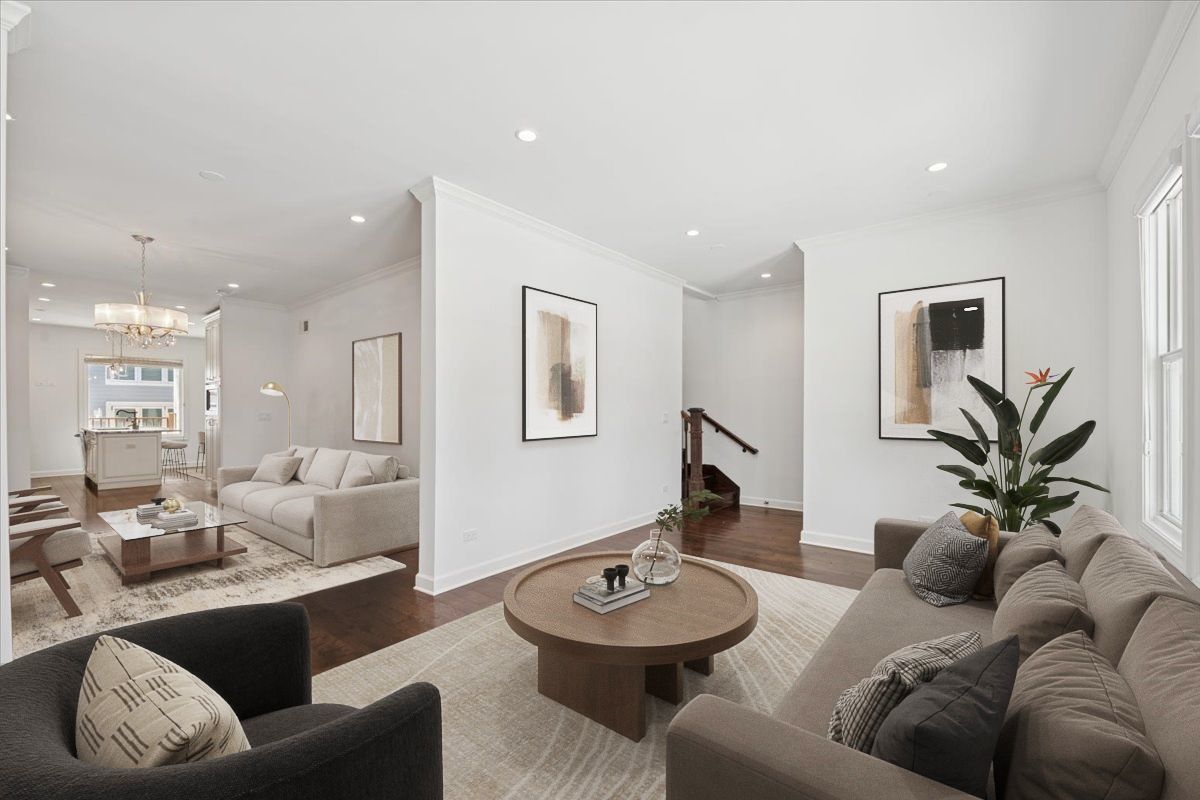4036 North Parkside Avenue Chicago, IL 60634 - Photo 2 of 28 a living room with furniture and a mirror