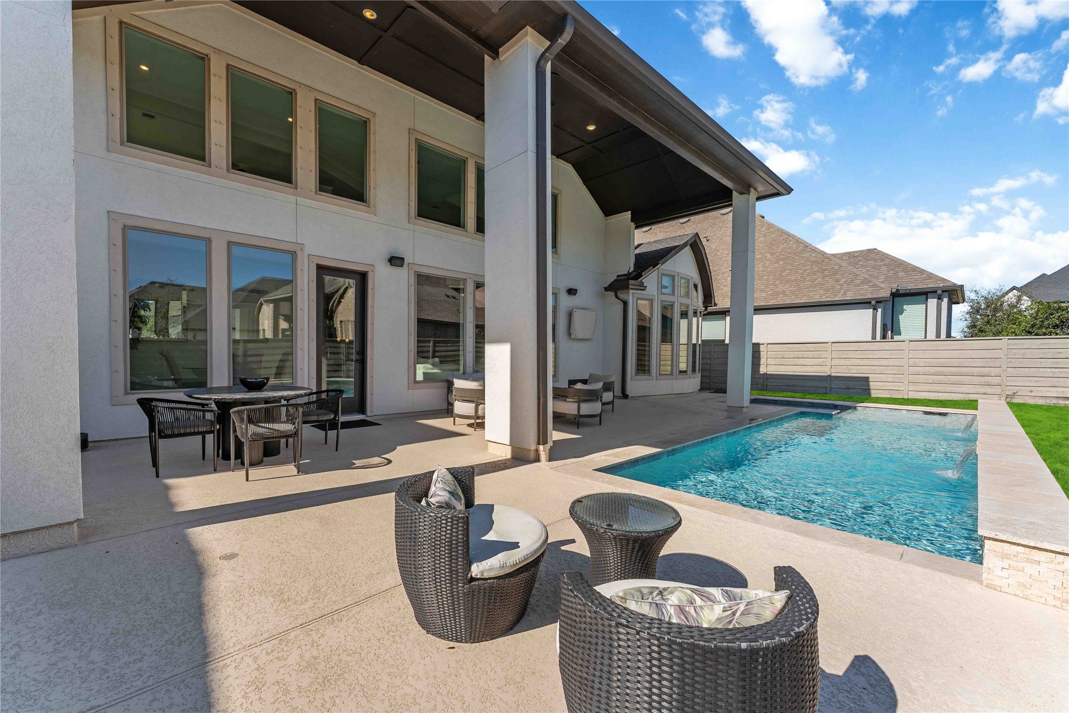 4315 Sandy Cv Drive Manvel, TX 77578 - Photo 44 of 50 Epoxy-coated patio and gas line ready for your outdoor kitchen.