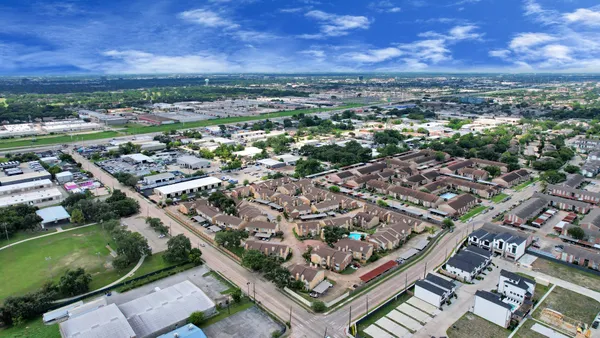 an aerial view of a city