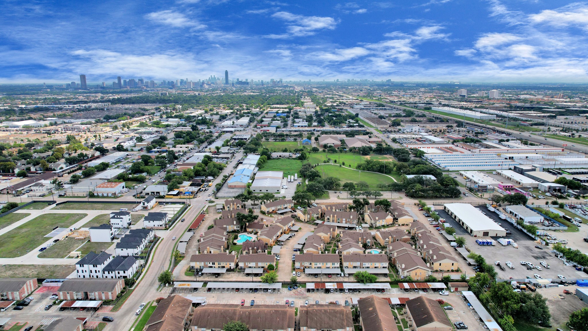 3600 Jeanetta Street, Unit 1804 Houston, TX 77063 - Photo 3 of 40 an aerial view of a city with lots of residential buildings