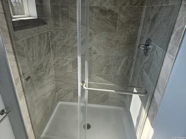 a bathroom with a shower